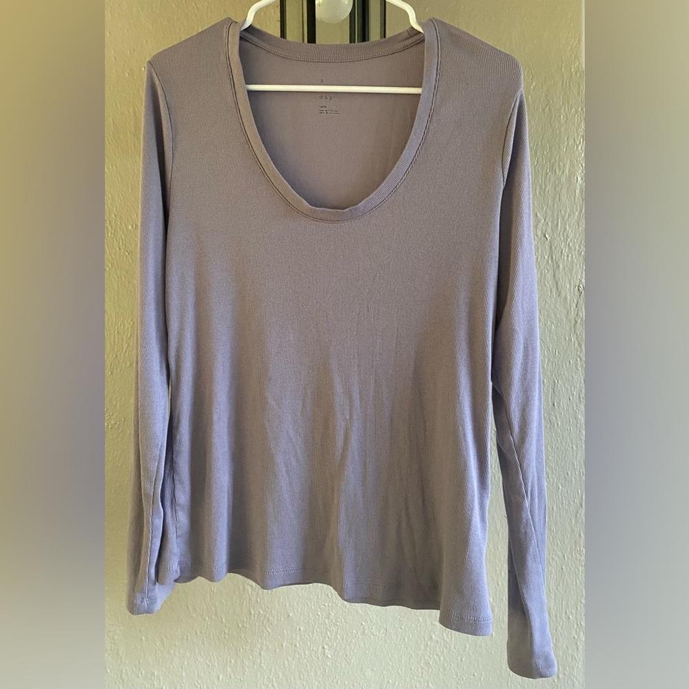 a new day Women's Soft Lt Purple Long Sleeve Top